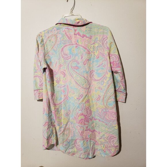 Lauren Ralph Lauren paisley print, 100% cotton sleep shirt, size small - Picture 4 of 5